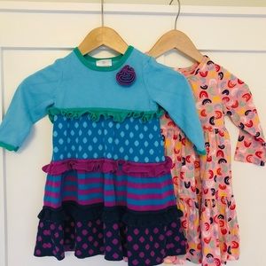 TWO Hanna Andersson Twirl Dresses sz 90 3T